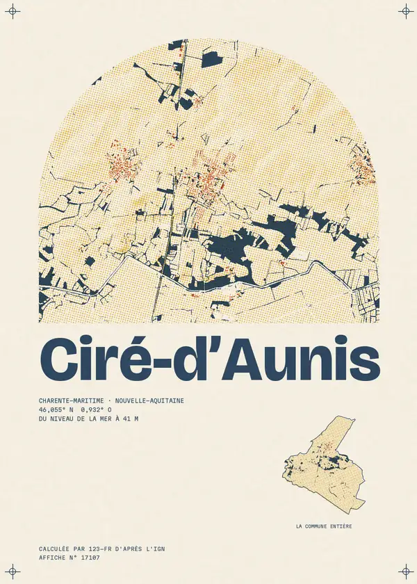 Affiche de Ciré-d'Aunis, calculée par 123-fr d'après l'IGN