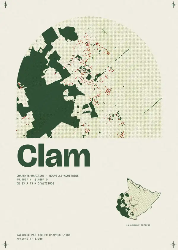 Affiche de Clam, calculée par 123-fr d'après l'IGN