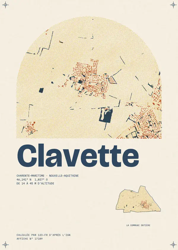Affiche de Clavette, calculée par 123-fr d'après l'IGN
