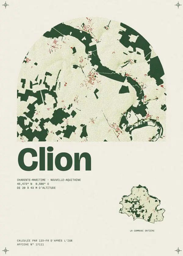 Affiche de Clion, calculée par 123-fr d'après l'IGN
