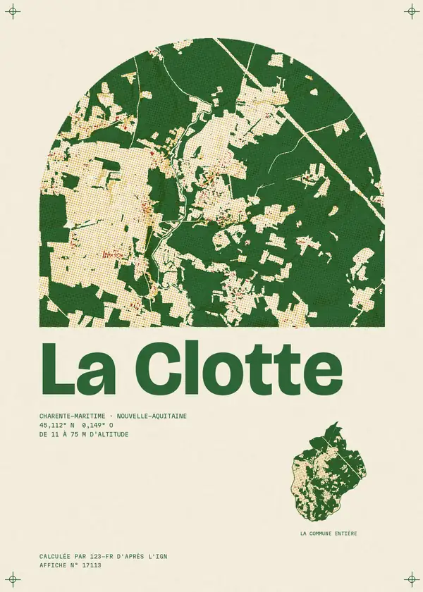 Affiche de La Clotte, calculée par 123-fr d'après l'IGN