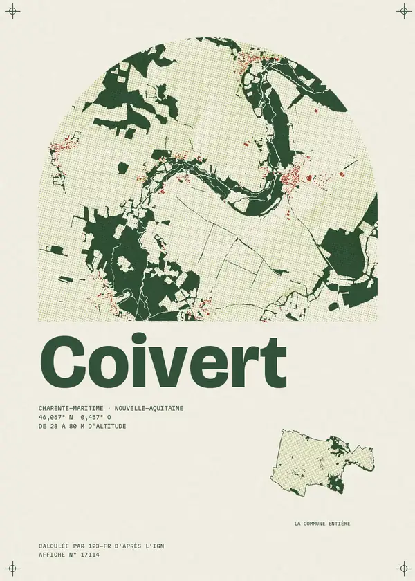 Affiche de Coivert, calculée par 123-fr d'après l'IGN