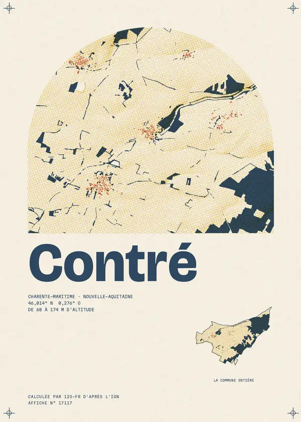 Affiche de Contré, calculée par 123-fr d'après l'IGN