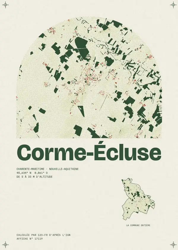 Affiche de Corme-Écluse, calculée par 123-fr d'après l'IGN
