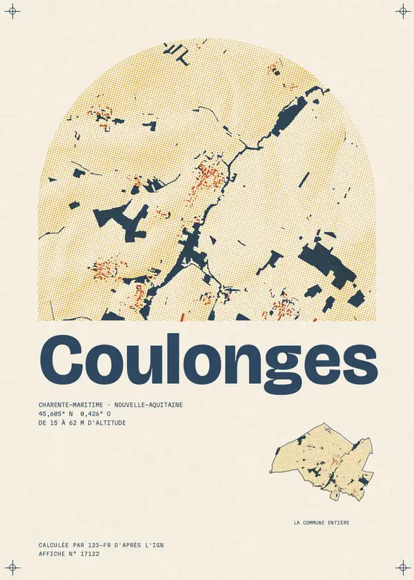 Affiche de Coulonges, calculée par 123-fr d'après l'IGN