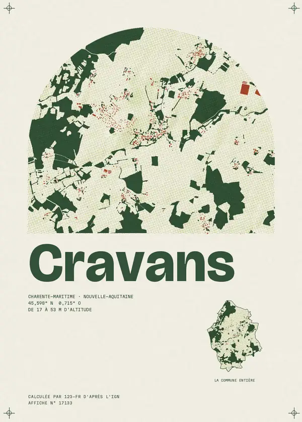 Affiche de Cravans, calculée par 123-fr d'après l'IGN