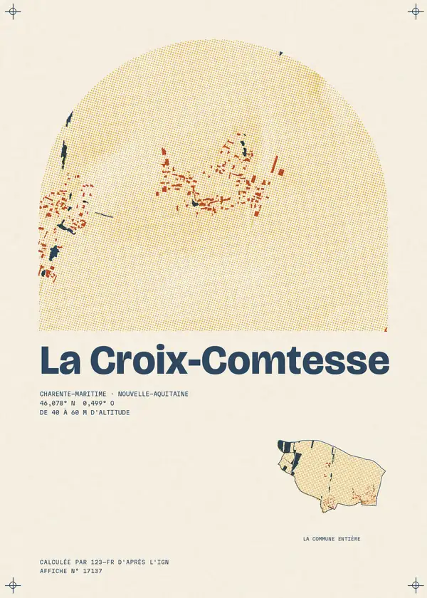 Affiche de La Croix-Comtesse, calculée par 123-fr d'après l'IGN