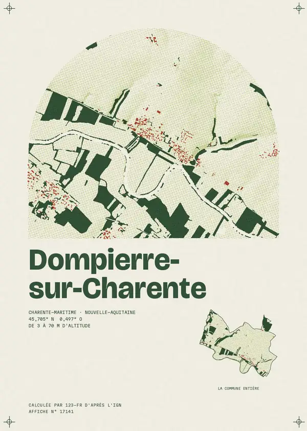 Affiche de Dompierre-sur-Charente, calculée par 123-fr d'après l'IGN