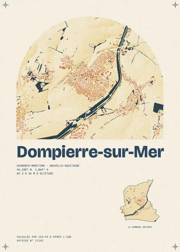 Affiche de Dompierre-sur-Mer, calculée par 123-fr d'après l'IGN