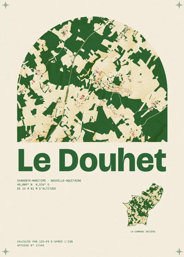 Affiche de Le Douhet, calculée par 123-fr d'après l'IGN