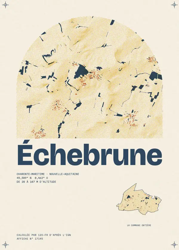 Affiche de Échebrune, calculée par 123-fr d'après l'IGN