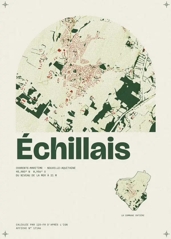 Affiche de Échillais, calculée par 123-fr d'après l'IGN