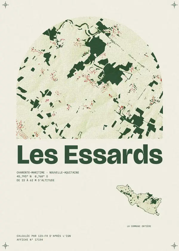 Affiche de Les Essards, calculée par 123-fr d'après l'IGN