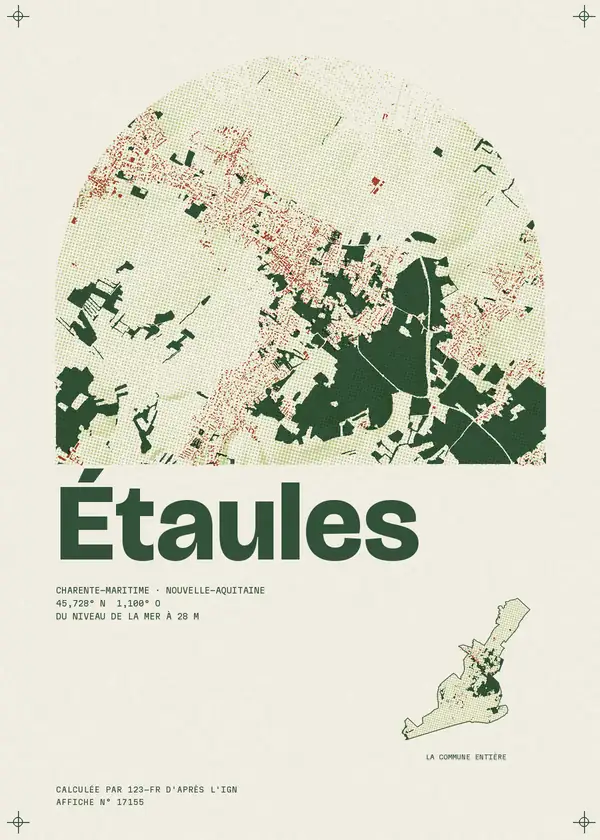 Affiche de Étaules, calculée par 123-fr d'après l'IGN
