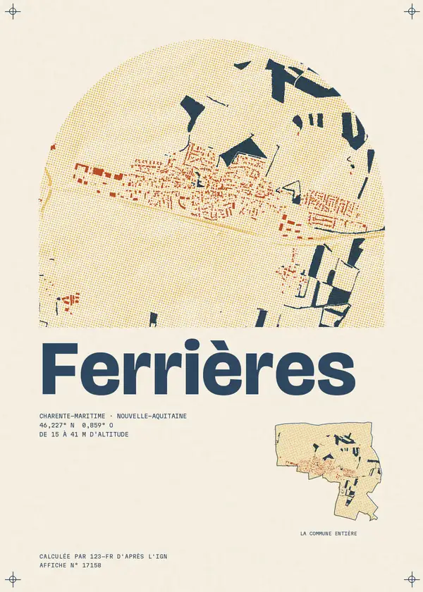 Affiche de Ferrières, calculée par 123-fr d'après l'IGN
