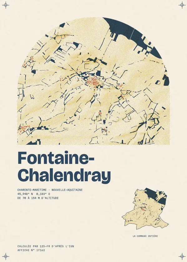 Affiche de Fontaine-Chalendray, calculée par 123-fr d'après l'IGN