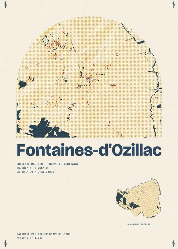 Affiche de Fontaines-d'Ozillac, calculée par 123-fr d'après l'IGN