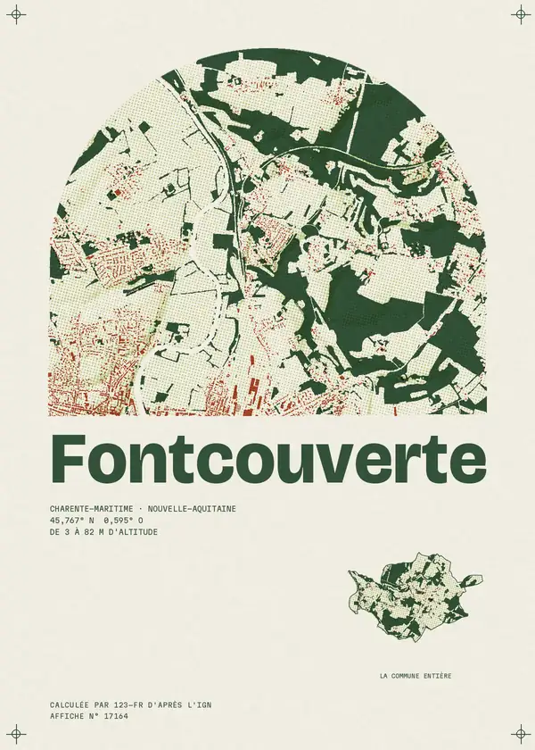 Affiche de Fontcouverte, calculée par 123-fr d'après l'IGN