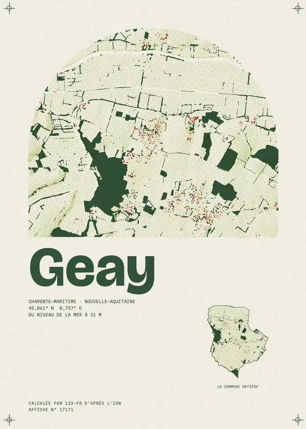 Affiche de Geay, calculée par 123-fr d'après l'IGN