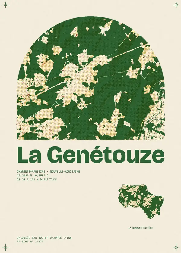 Affiche de La Genétouze, calculée par 123-fr d'après l'IGN
