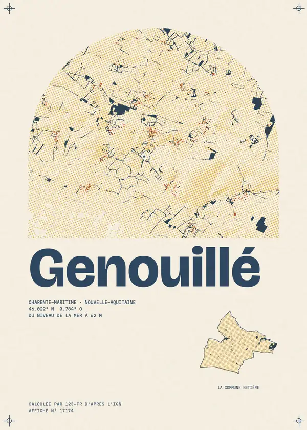 Affiche de Genouillé, calculée par 123-fr d'après l'IGN