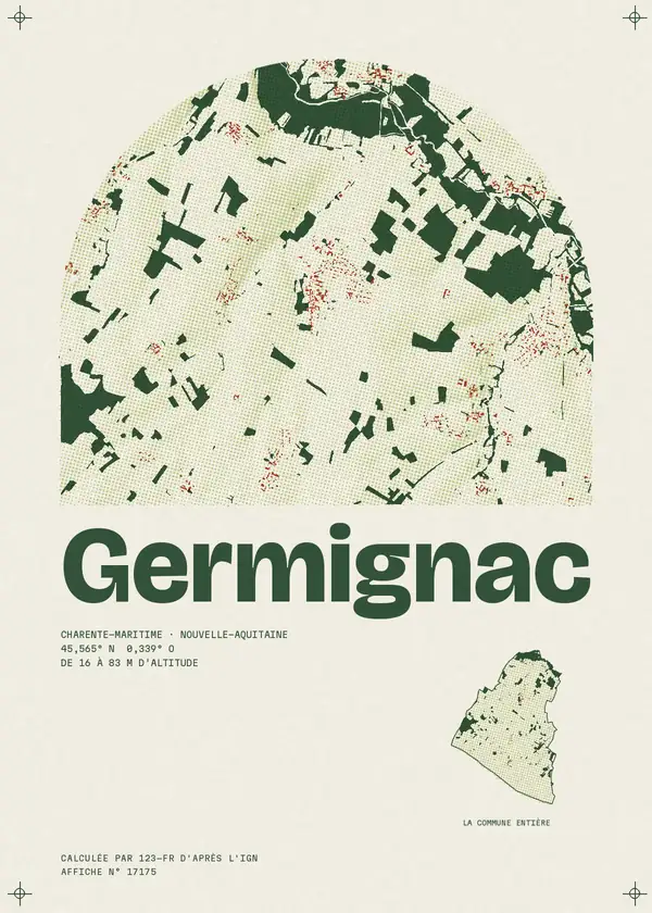 Affiche de Germignac, calculée par 123-fr d'après l'IGN