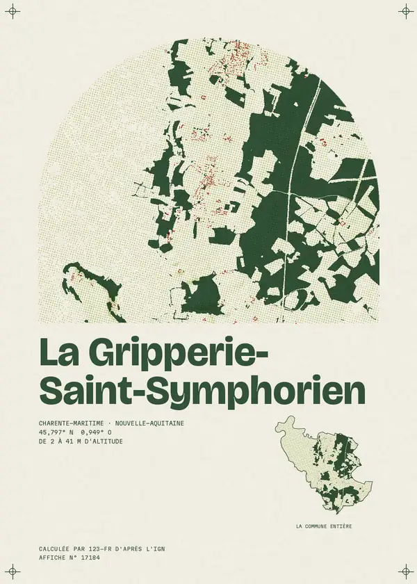 Affiche de La Gripperie-Saint-Symphorien, calculée par 123-fr d'après l'IGN