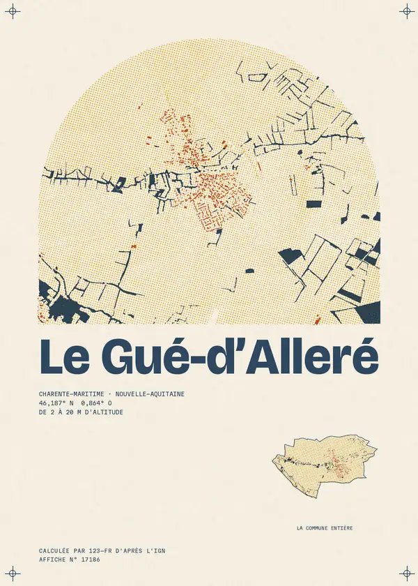 Affiche de Le Gué-d'Alleré, calculée par 123-fr d'après l'IGN