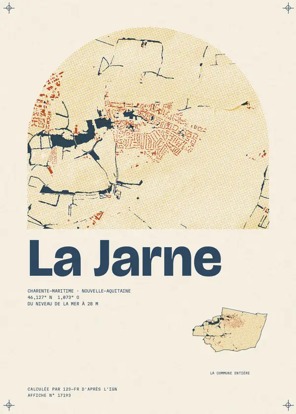 Affiche de La Jarne, calculée par 123-fr d'après l'IGN