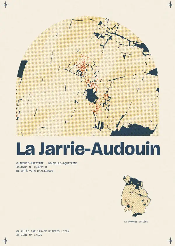 Affiche de La Jarrie-Audouin, calculée par 123-fr d'après l'IGN