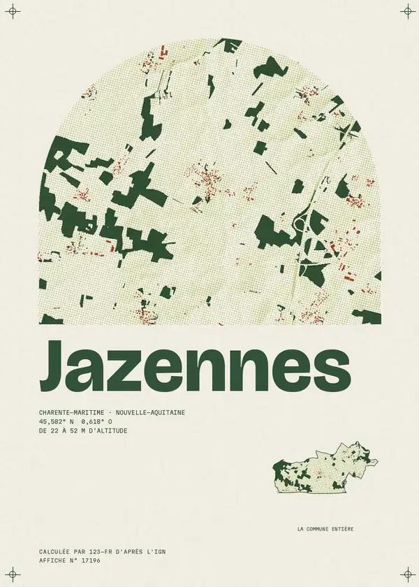Affiche de Jazennes, calculée par 123-fr d'après l'IGN