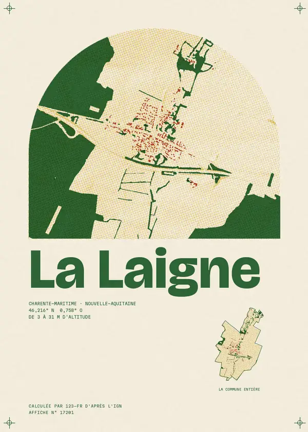 Affiche de La Laigne, calculée par 123-fr d'après l'IGN