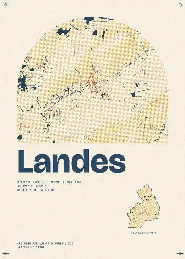 Affiche de Landes, calculée par 123-fr d'après l'IGN
