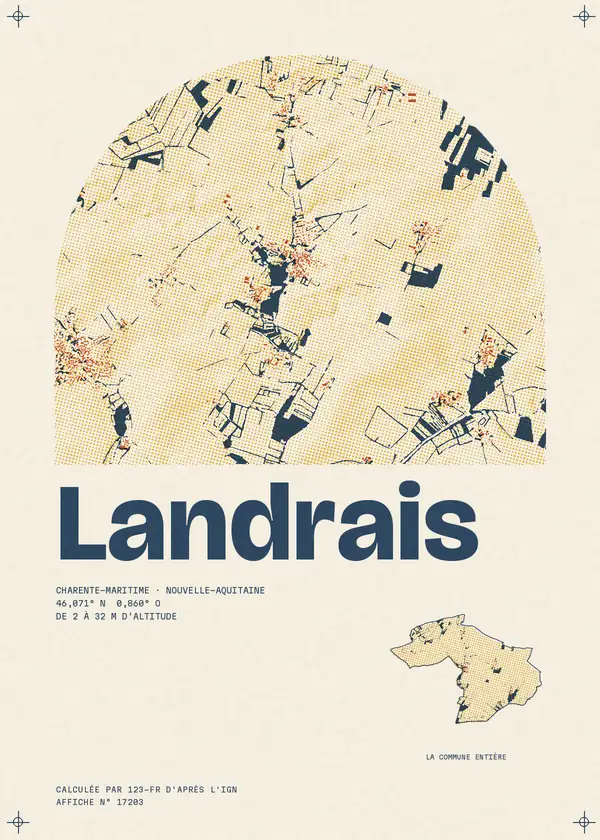 Affiche de Landrais, calculée par 123-fr d'après l'IGN