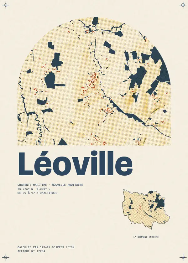 Affiche de Léoville, calculée par 123-fr d'après l'IGN