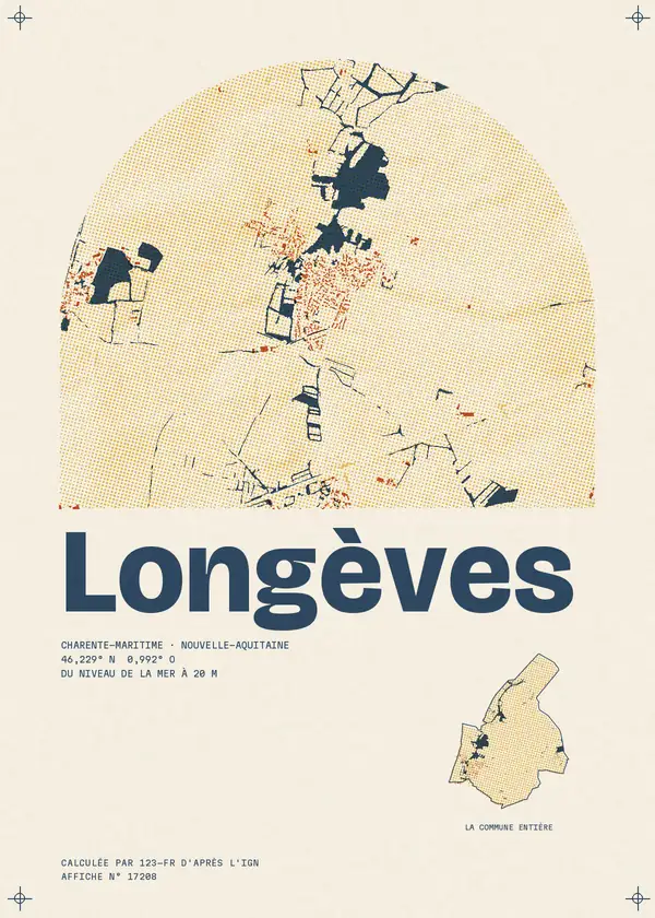 Affiche de Longèves, calculée par 123-fr d'après l'IGN