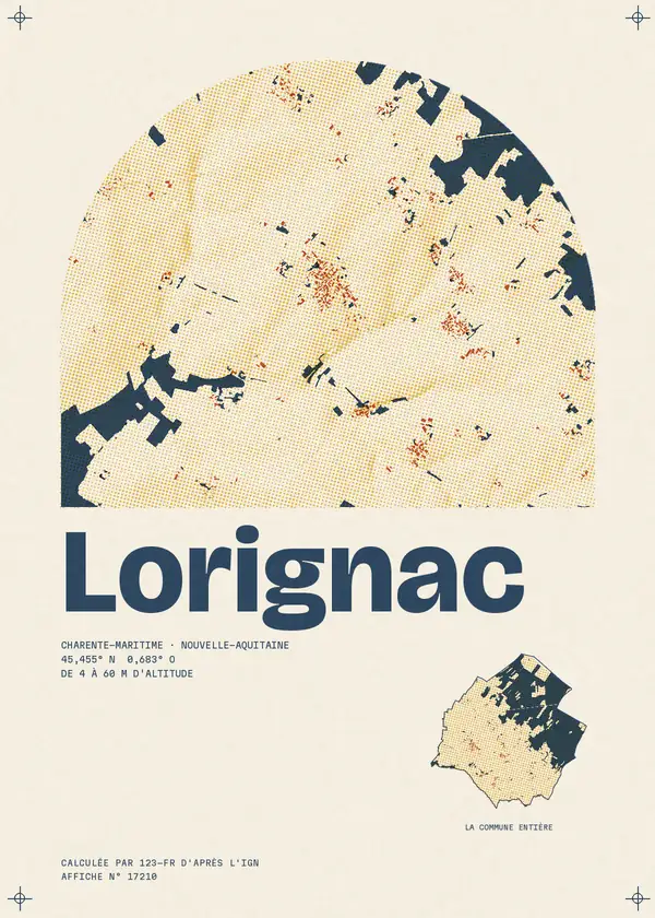 Affiche de Lorignac, calculée par 123-fr d'après l'IGN
