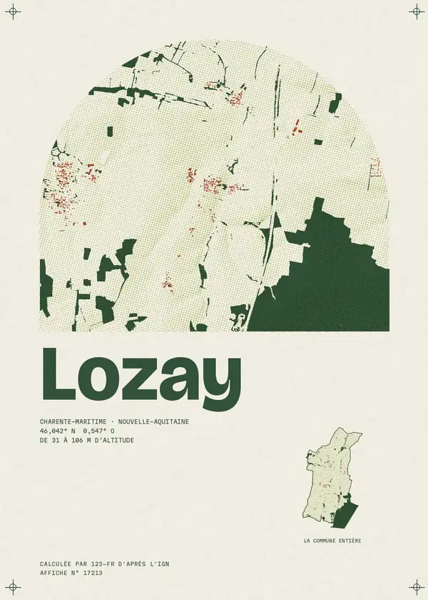 Affiche de Lozay, calculée par 123-fr d'après l'IGN