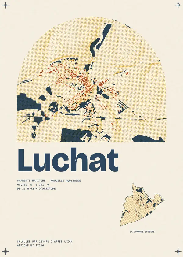 Affiche de Luchat, calculée par 123-fr d'après l'IGN