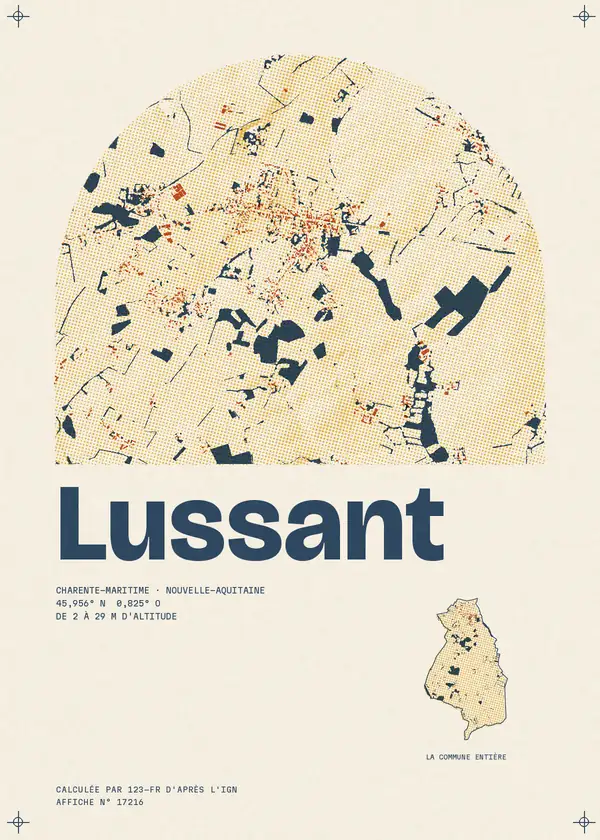 Affiche de Lussant, calculée par 123-fr d'après l'IGN