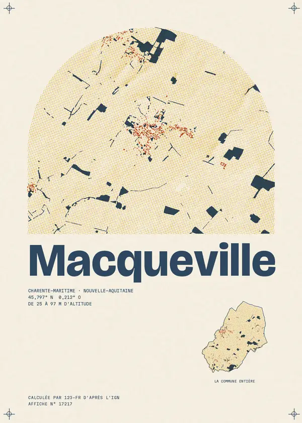 Affiche de Macqueville, calculée par 123-fr d'après l'IGN