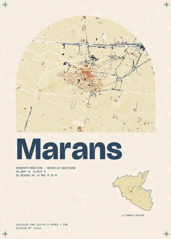 Affiche de Marans, calculée par 123-fr d'après l'IGN