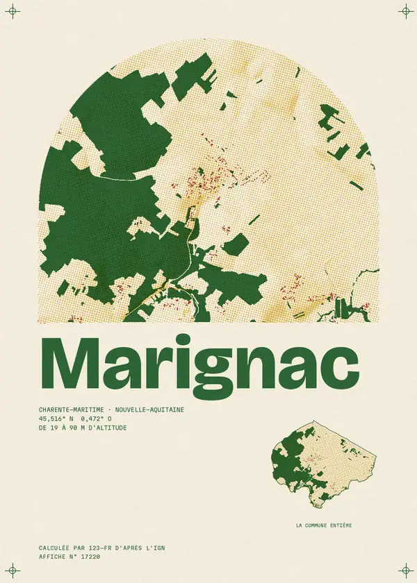 Affiche de Marignac, calculée par 123-fr d'après l'IGN