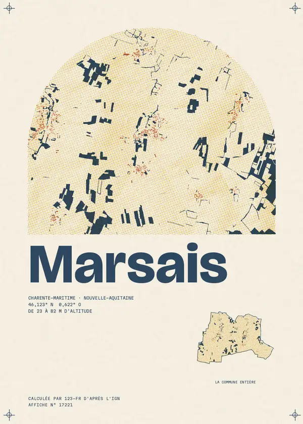 Affiche de Marsais, calculée par 123-fr d'après l'IGN
