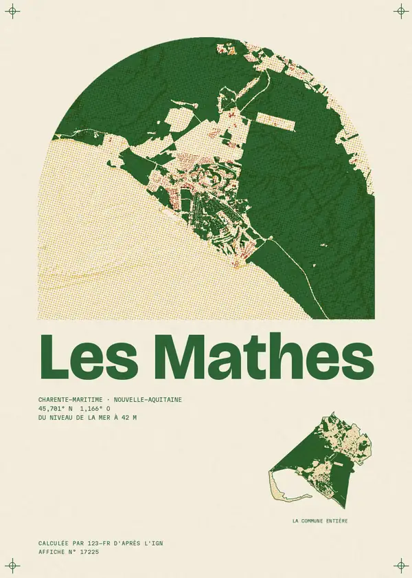 Affiche de Les Mathes, calculée par 123-fr d'après l'IGN