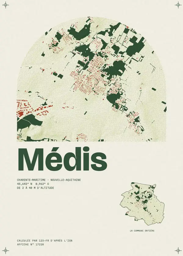 Affiche de Médis, calculée par 123-fr d'après l'IGN