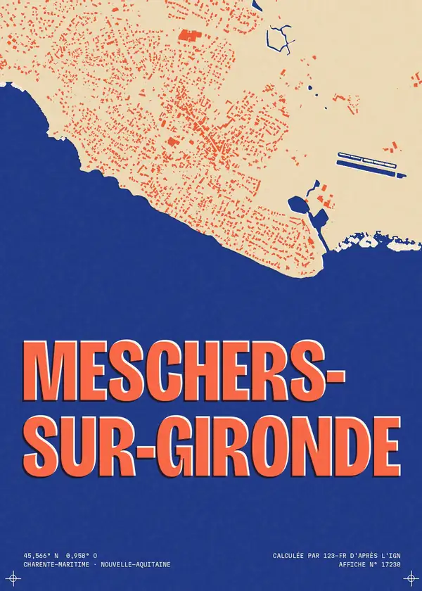 Affiche de Meschers-sur-Gironde, calculée par 123-fr d'après l'IGN
