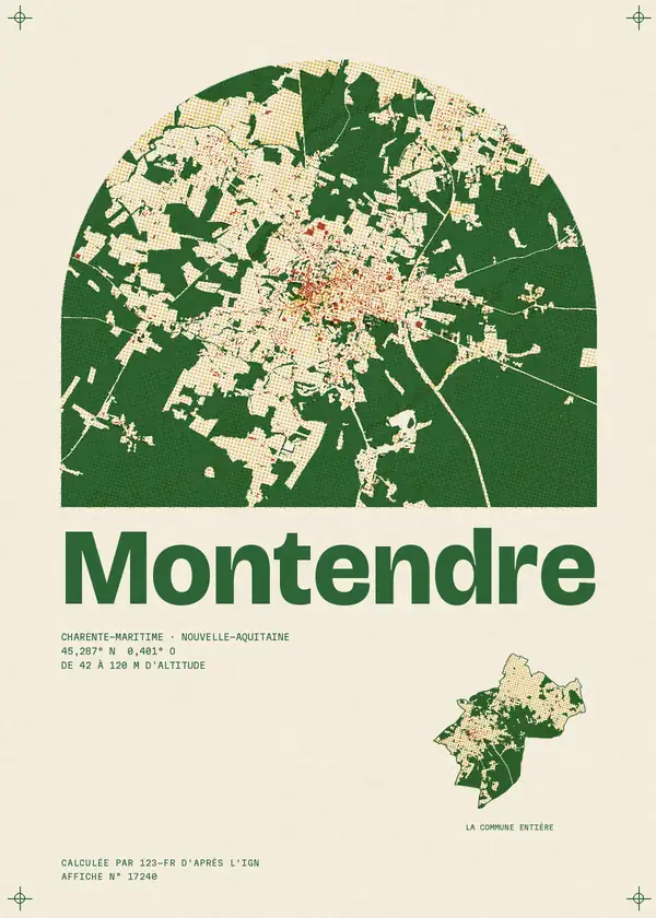 Affiche de Montendre, calculée par 123-fr d'après l'IGN