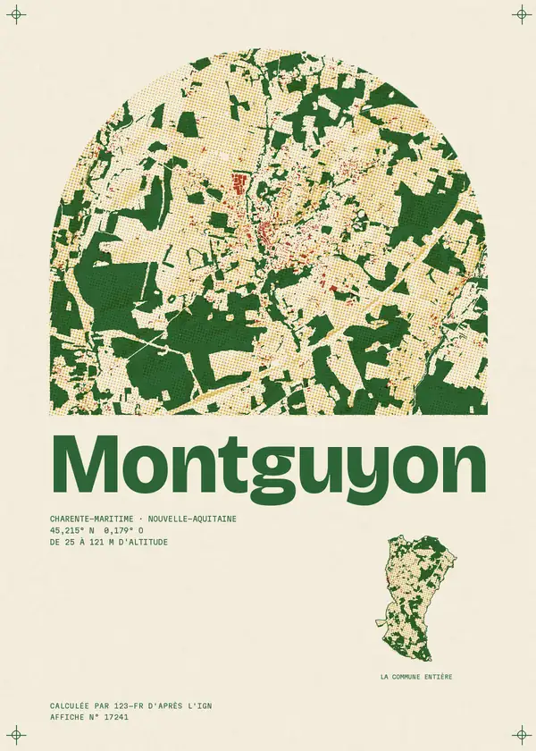 Affiche de Montguyon, calculée par 123-fr d'après l'IGN