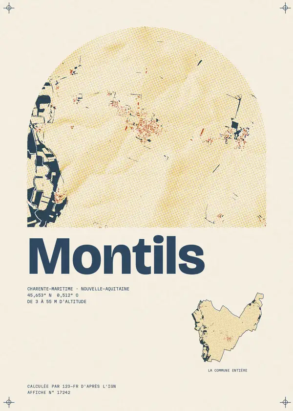 Affiche de Montils, calculée par 123-fr d'après l'IGN